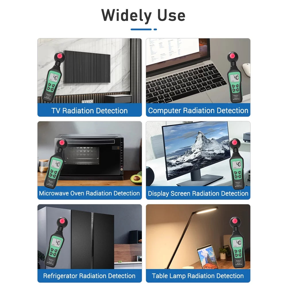 Digital Electromagnetic Field Tester Hand-held Radiation Detector with Flashlight U880