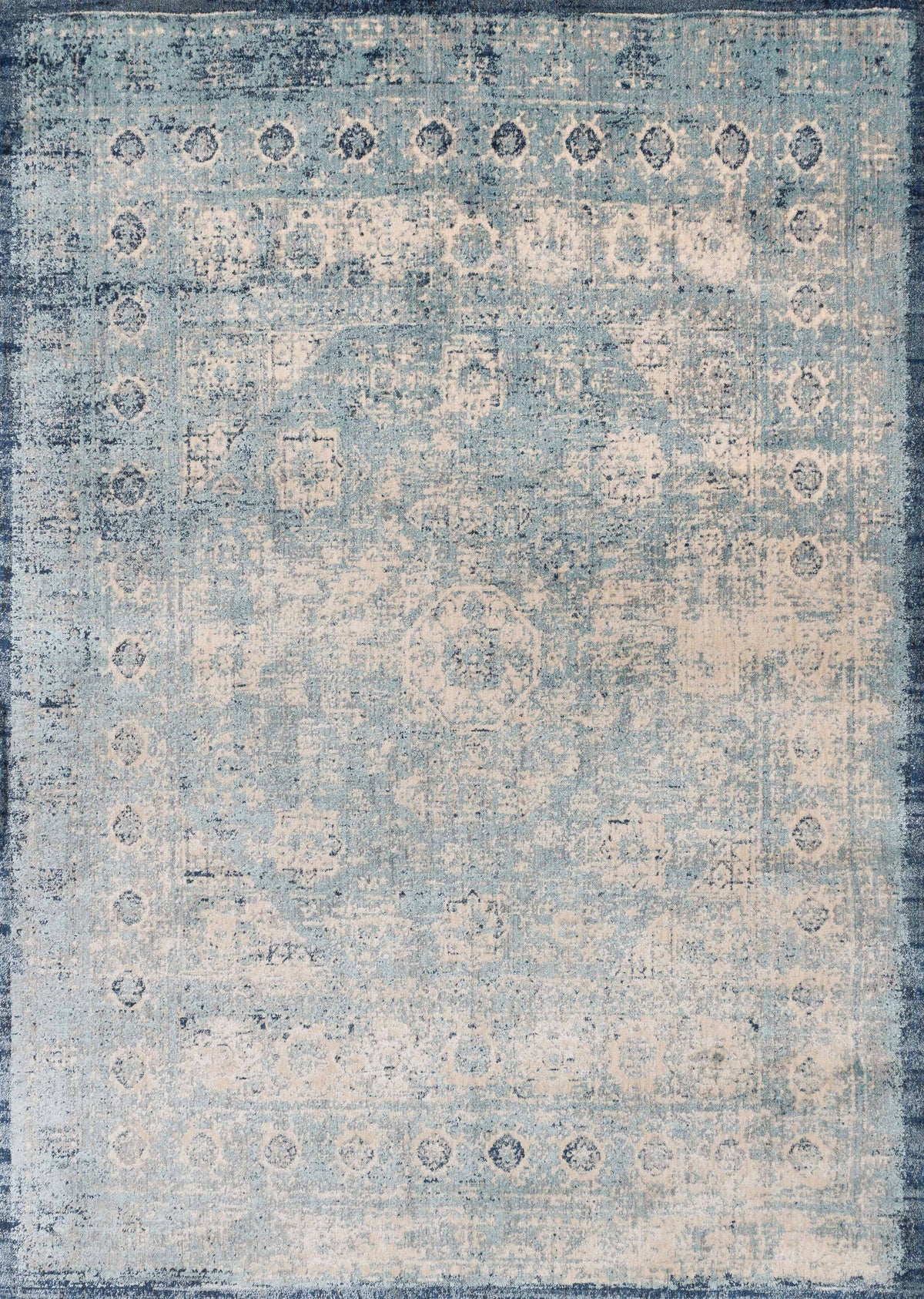 Lt. Blue Ivory Rug 6'7 x 9'2 F9375