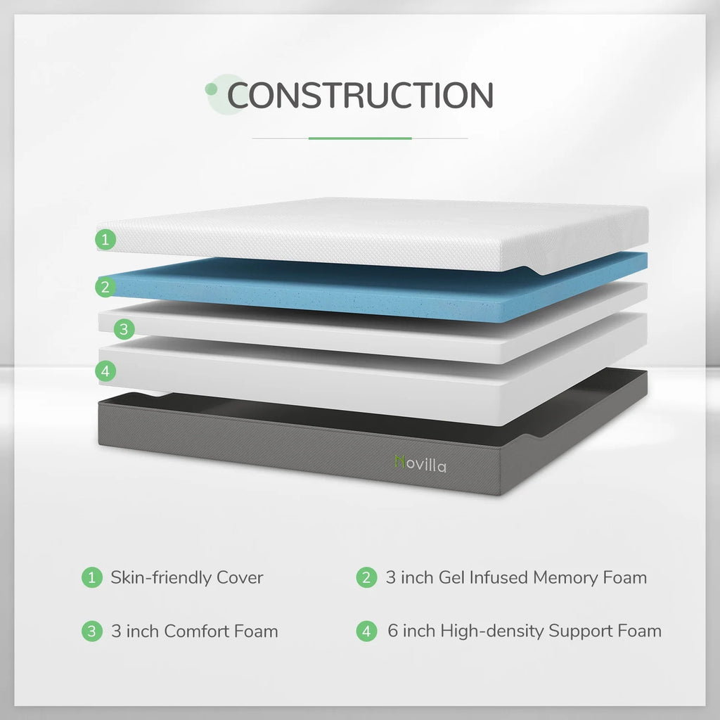 12 Gel Memory Foam Medium Firm Mattress, Full Size G141