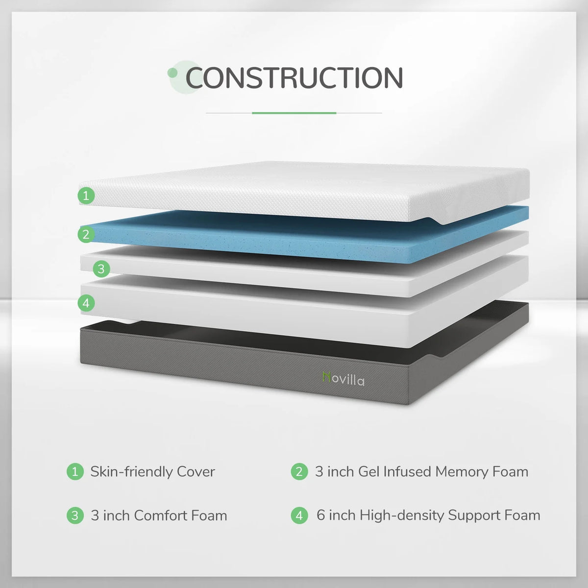 12 Gel Memory Foam Medium Firm Mattress, Full Size G141