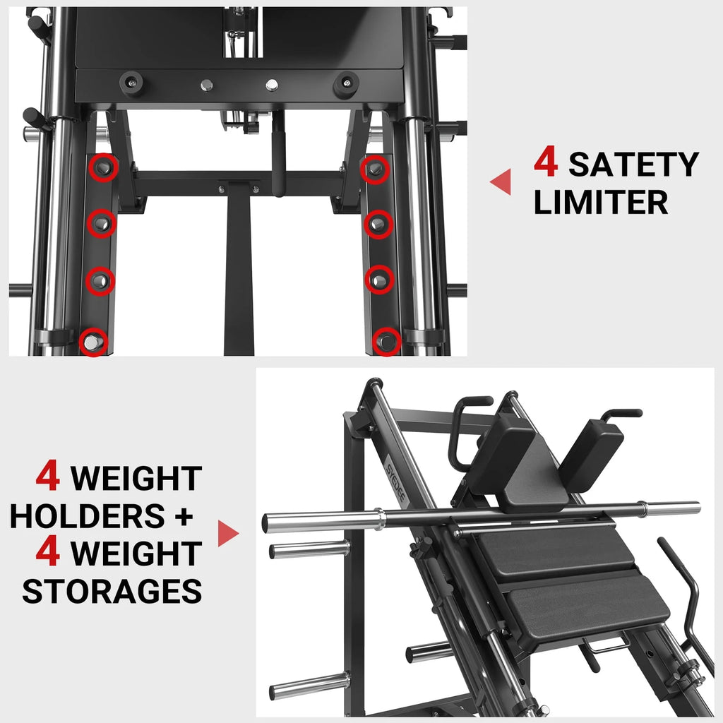 Leg Press Hack Squat Machine with Weight Storage U191325