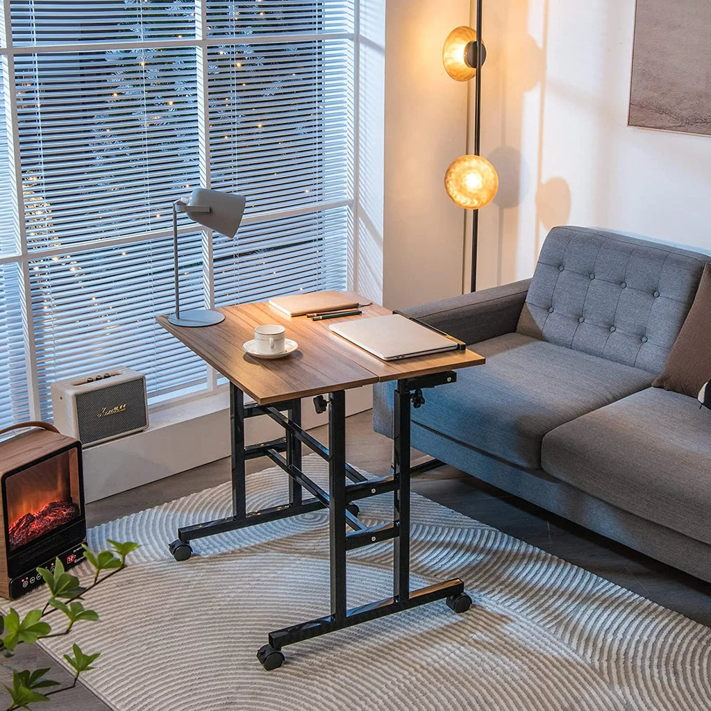 Mobile Standing Desk with Tilting Tabletop & Wheels J3171