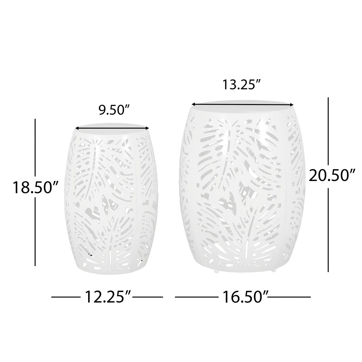 White Metal Side Tables, Set of 2 O3569