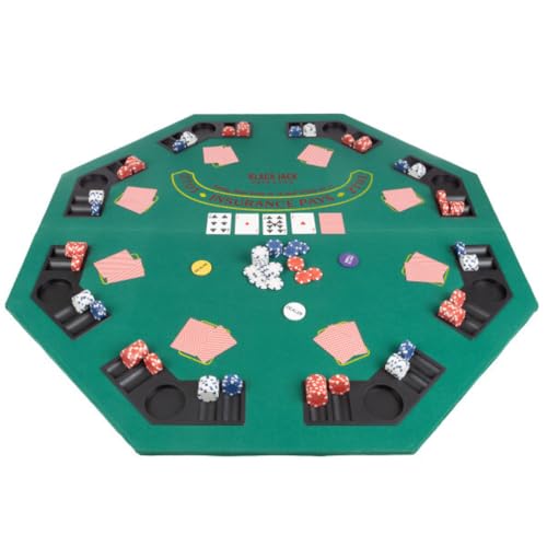 48-Inch Folding Poker Table Top with Cupholders and Chip Trays Z6775