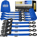 Heavy Duty 4 Pack 15 FT 2200 LB Ratchet Tie Down Straps with S Hooks K473