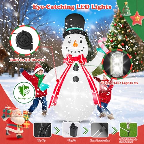 5 FT Christmas Inflatable Snowman Outdoor Decoration with LEDs K4157