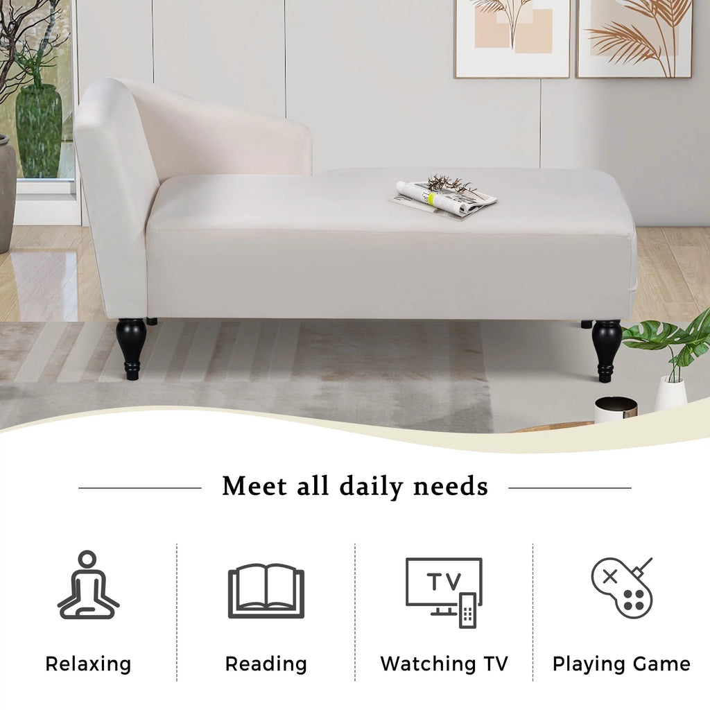 58 inch Velvet Button Tufted Chaise Lounge Sofa N839