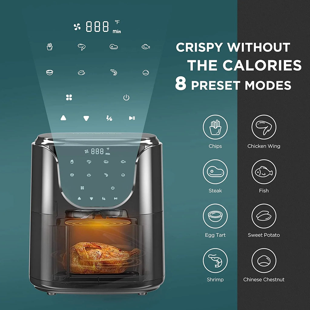 5.8QT Digital Air Fryer with Nonstick Tray, Black K6230