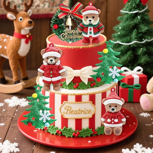 7 Pack Merry Christmas Cake Toppers L569349