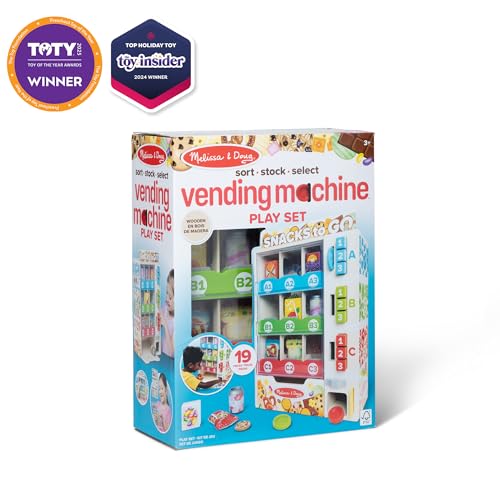 Wooden Vending Machine Toy with Play Food and Play Money U258640