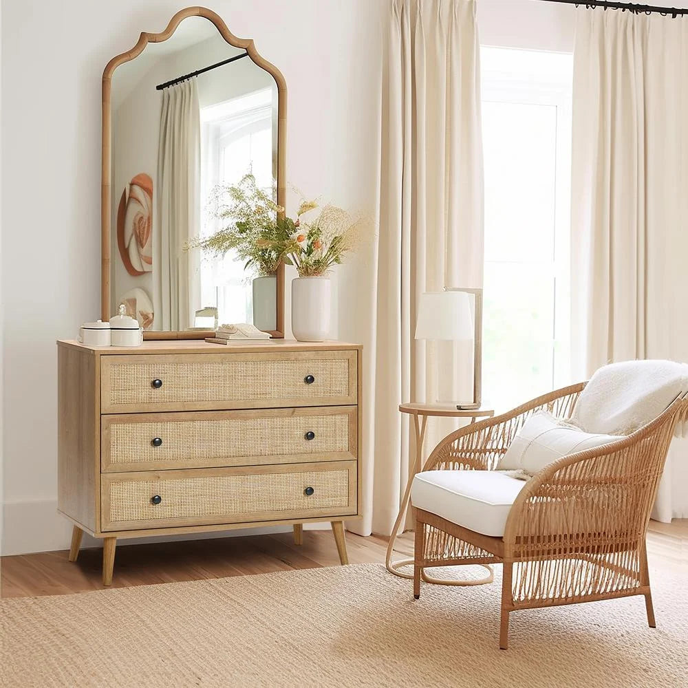 Light Oak Finish 3-Drawer Wood Dresser F9916