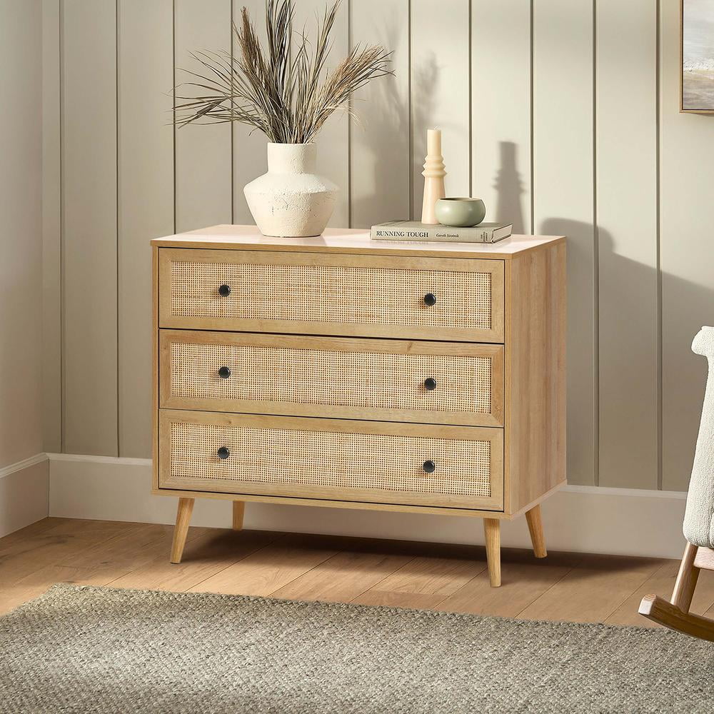 Light Oak Finish 3-Drawer Wood Dresser F9916