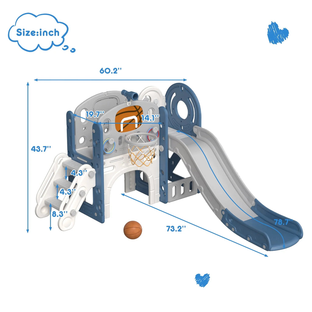 7-in-1 Kids Slide Play Set with Climber C6161