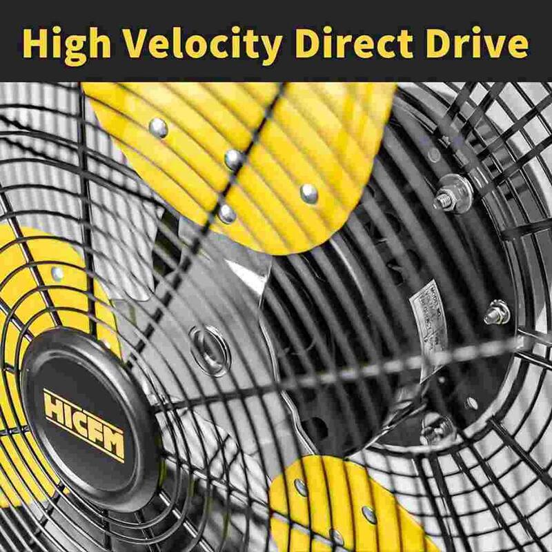 Industrial Drum Fan, 18600 CFM High Velocity 2 Speed 3/5 HP Heavy-Duty Metal Air Circulator G78215