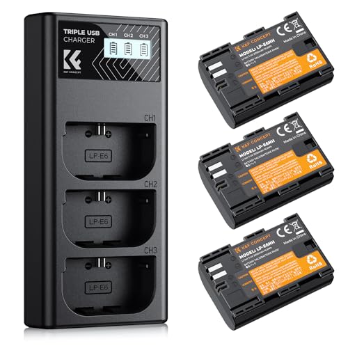 LP-E6NH Battery and Triple Slot Charger 2250mAh P8378