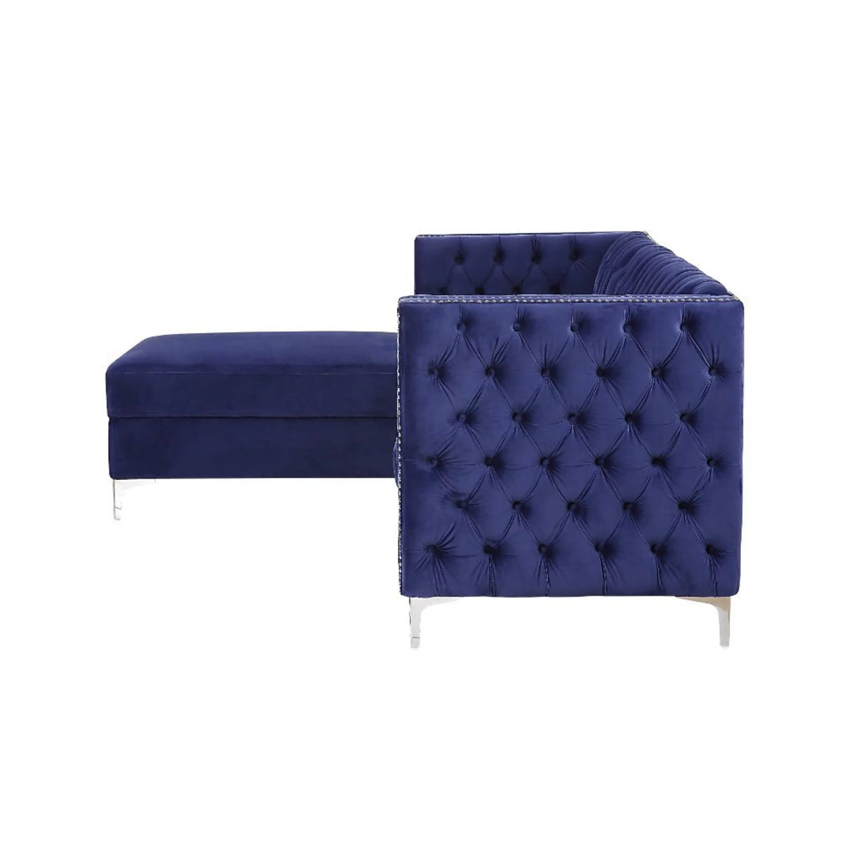 Navy Blue Velvet Sectional Sofa M286304