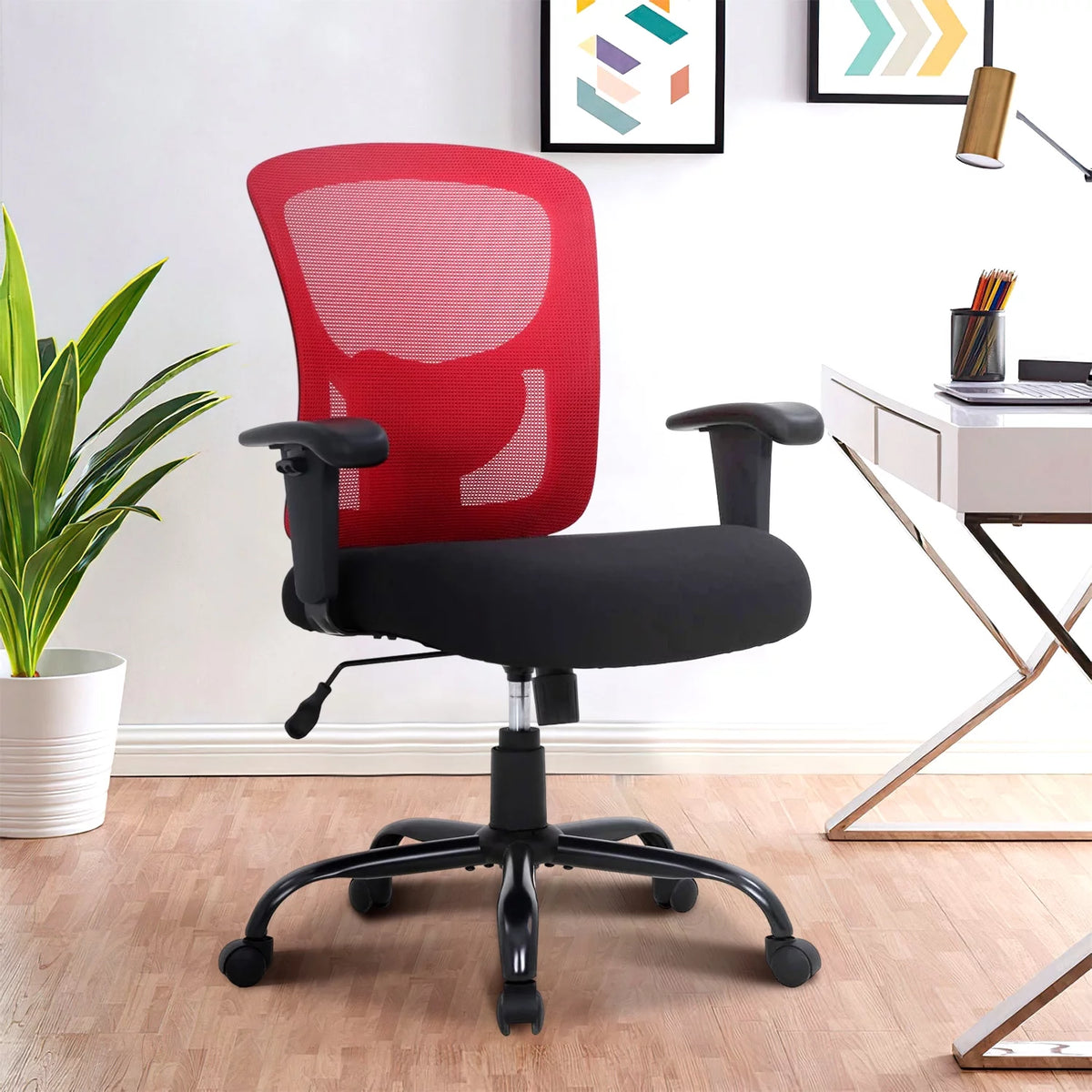 Big and Tall 400lbs Mesh Ergonomic Office Chair with Massage, Red V57146