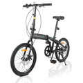 20 Folding Bike, 7 Speed Lightweight City Commuter Bicycle, Black A9140