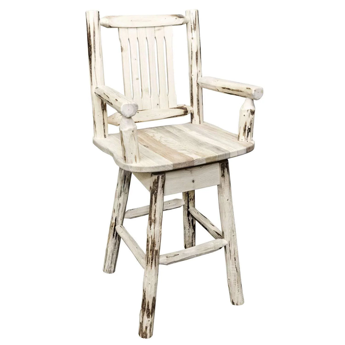 24" Counter Height Wood Swivel Barstool in Natural G157980