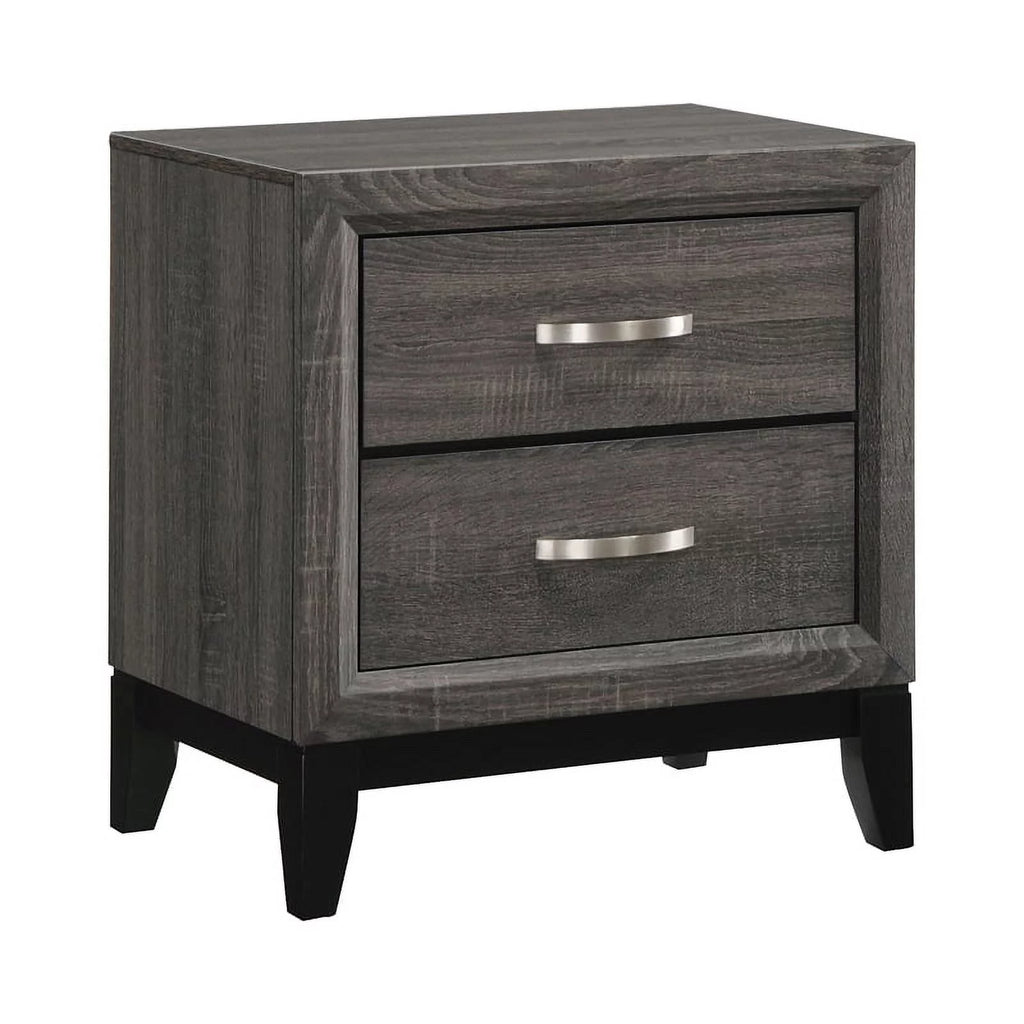 4-piece Twin Panel Wood Bedroom Set Gray Oak Finish N1490
