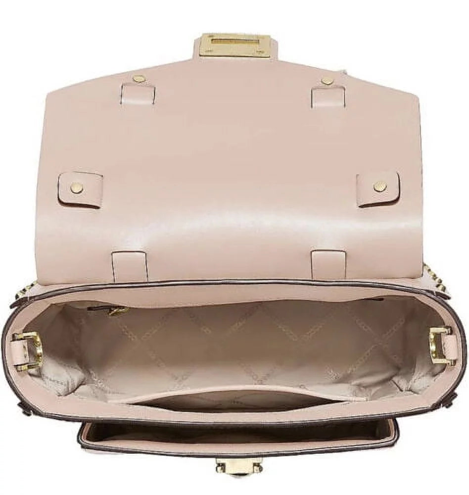 Powder Blush Leather Satchel Handbag J553