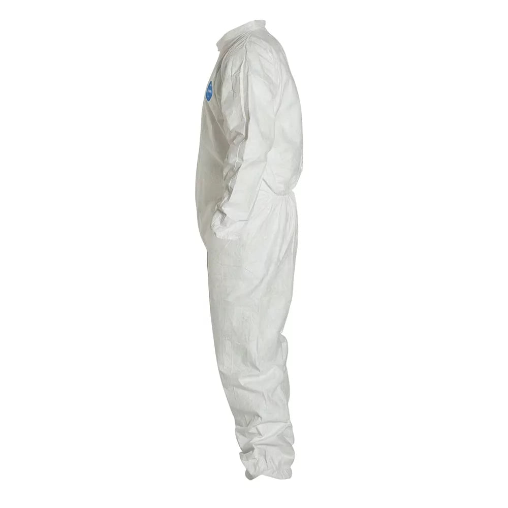 White Medium Coveralls with Elastic Wrists and Ankles J475