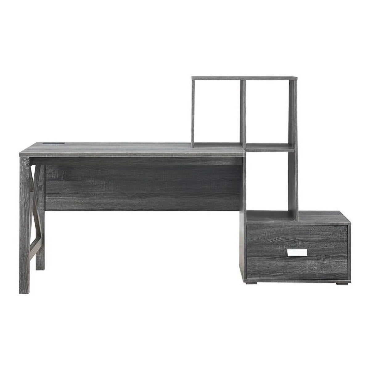 Contemporary Distressed Gray Wood Desk M890