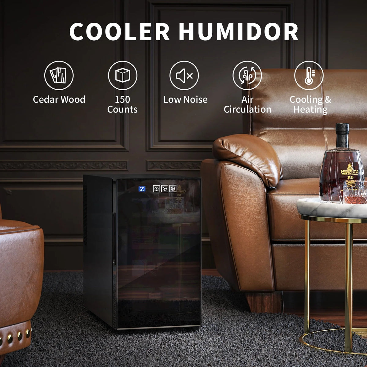 23L Electric Cigar Humidor with Spanish Cedar Wood Shelves P33790
