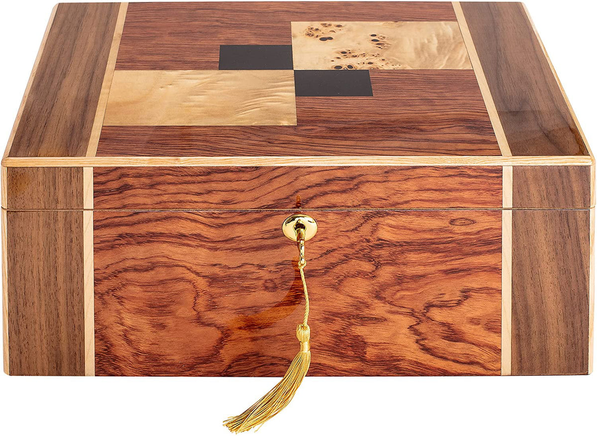 Desktop Cigar Humidor, High-Gloss Walnut A828431