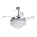 46 in. LED Chrome Retractable Blades Ceiling Fan with Light Kit and Remote Control M463