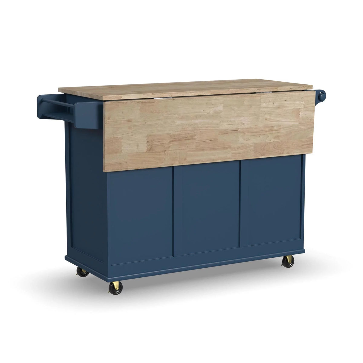 Blue Engineered Wood Kitchen Cart V7224