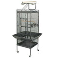 61-in Large Bird Cage with Rolling Stand Black Iron Frame L26418