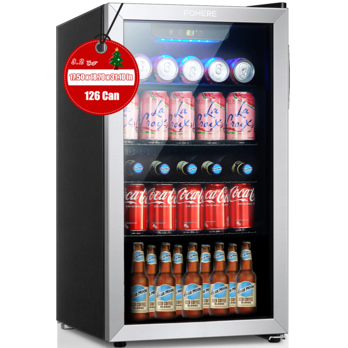 126 Can 3.2 Cu.ft Beverage Refrigerator Cooler Q5525