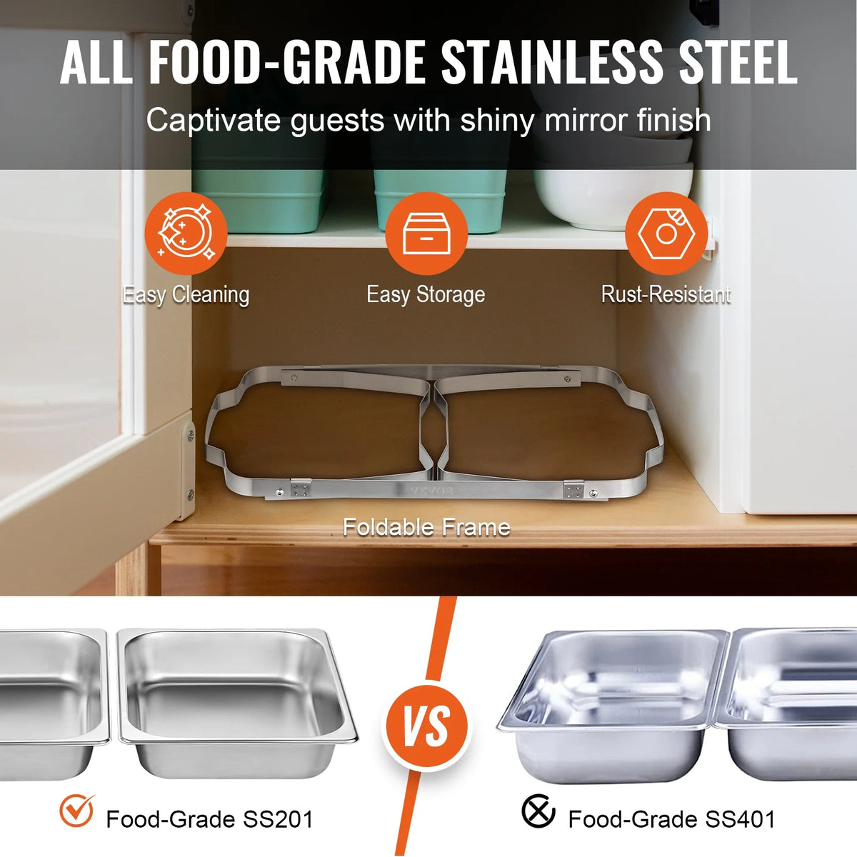 9L Stainless Steel Full Size Rectangular Chafing Dish 4 Packs Y4208