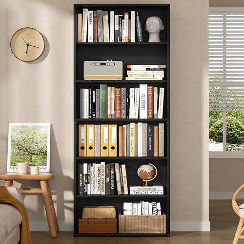 6-Tier Black Bookshelf K13023
