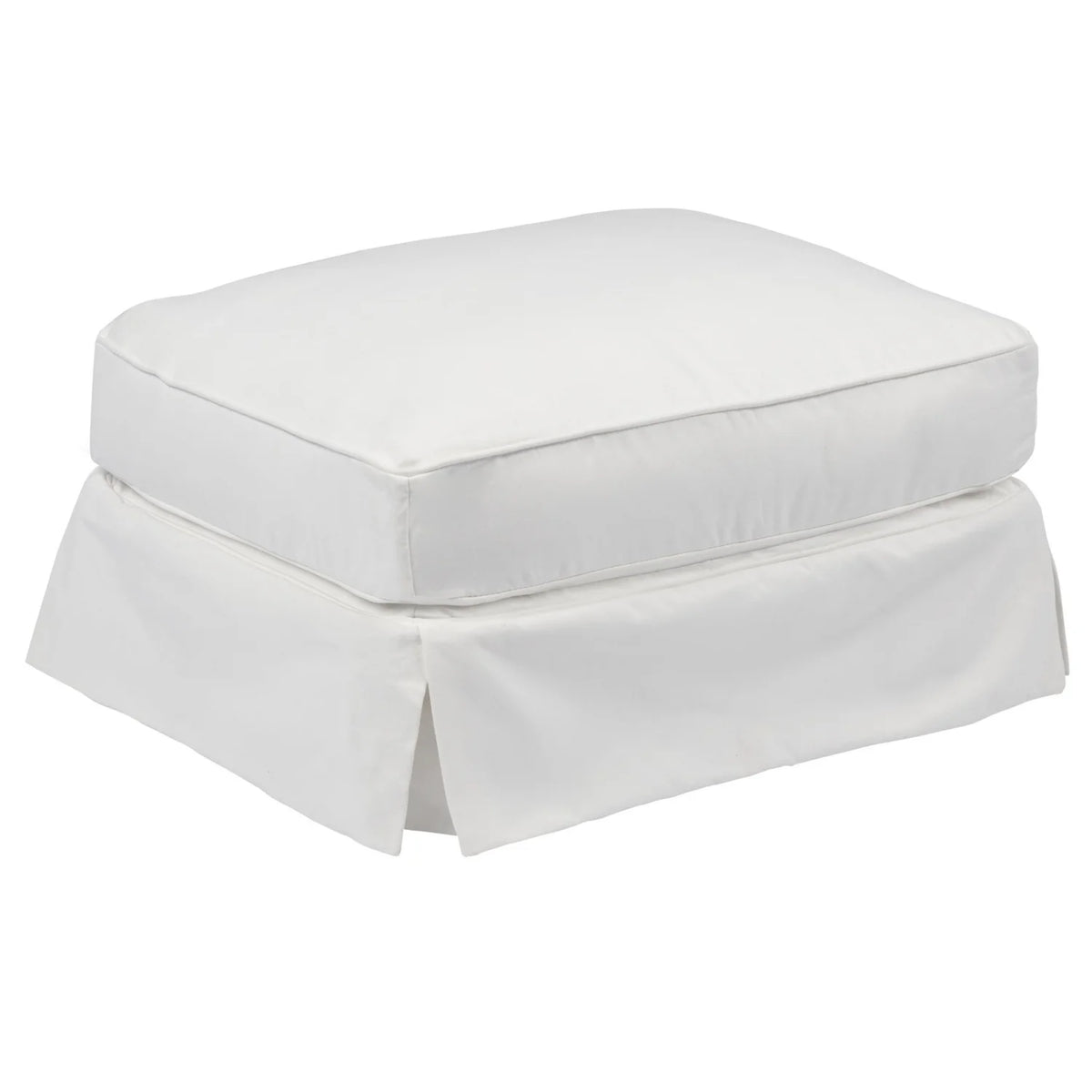 White Fabric Slipcover Swivel Rocking Chair & Ottoman G4878
