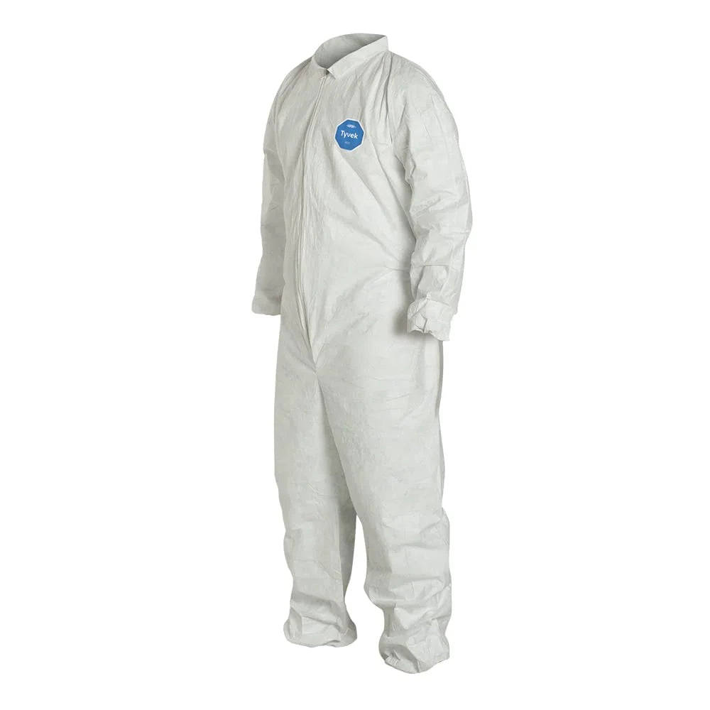 White Medium Coveralls with Elastic Wrists and Ankles J475