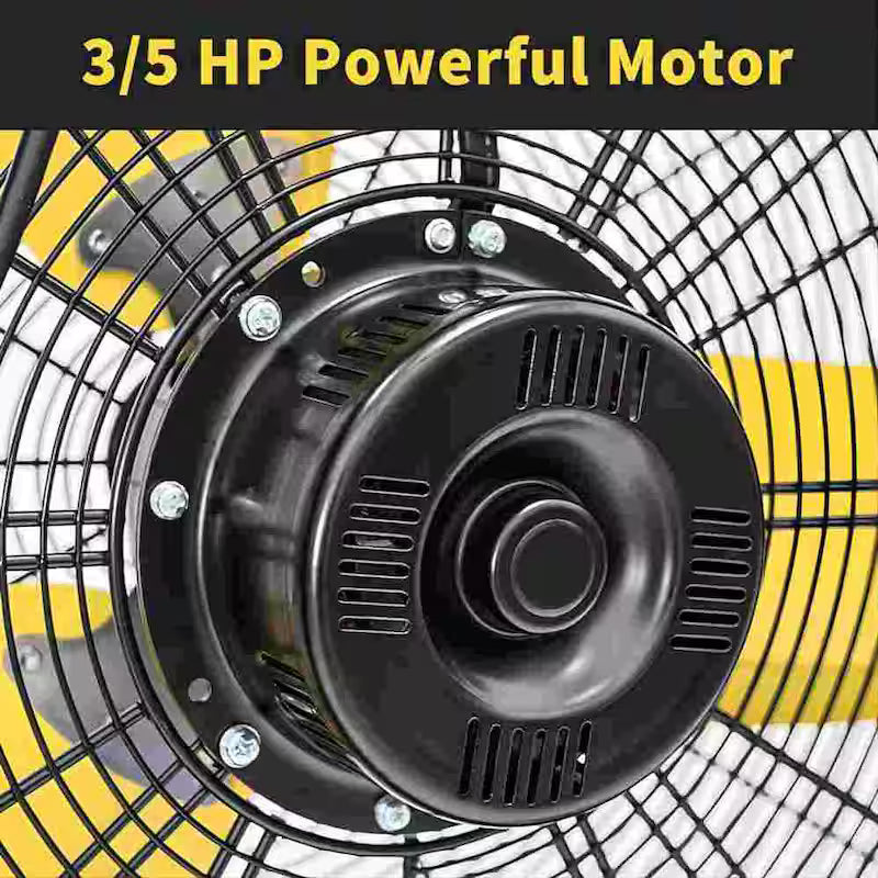 Industrial Drum Fan, 18600 CFM High Velocity 2 Speed 3/5 HP Heavy-Duty Metal Air Circulator G78215