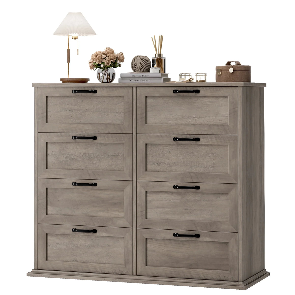 White 8 Drawer Wood Dresser F475