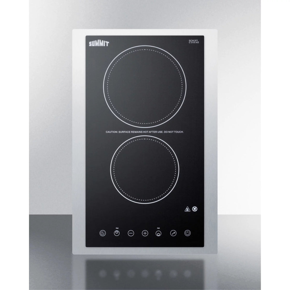Black 2-burner Ceramic Glass Cooktop with Digital Touch Controls, 3000W N1353