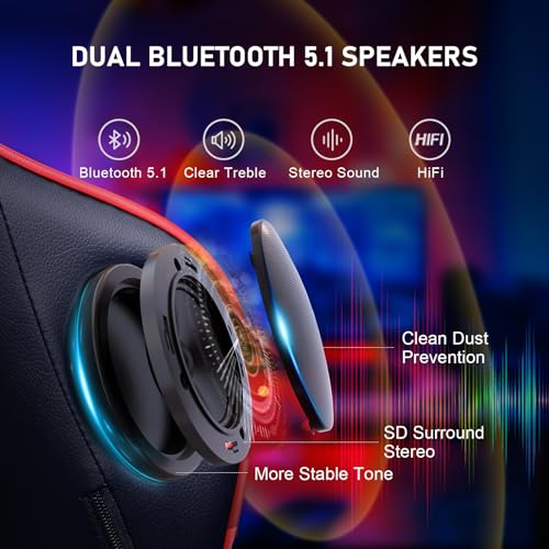 Gaming Chair with Footrest Speakers Bluetooth Ergonomic A99400