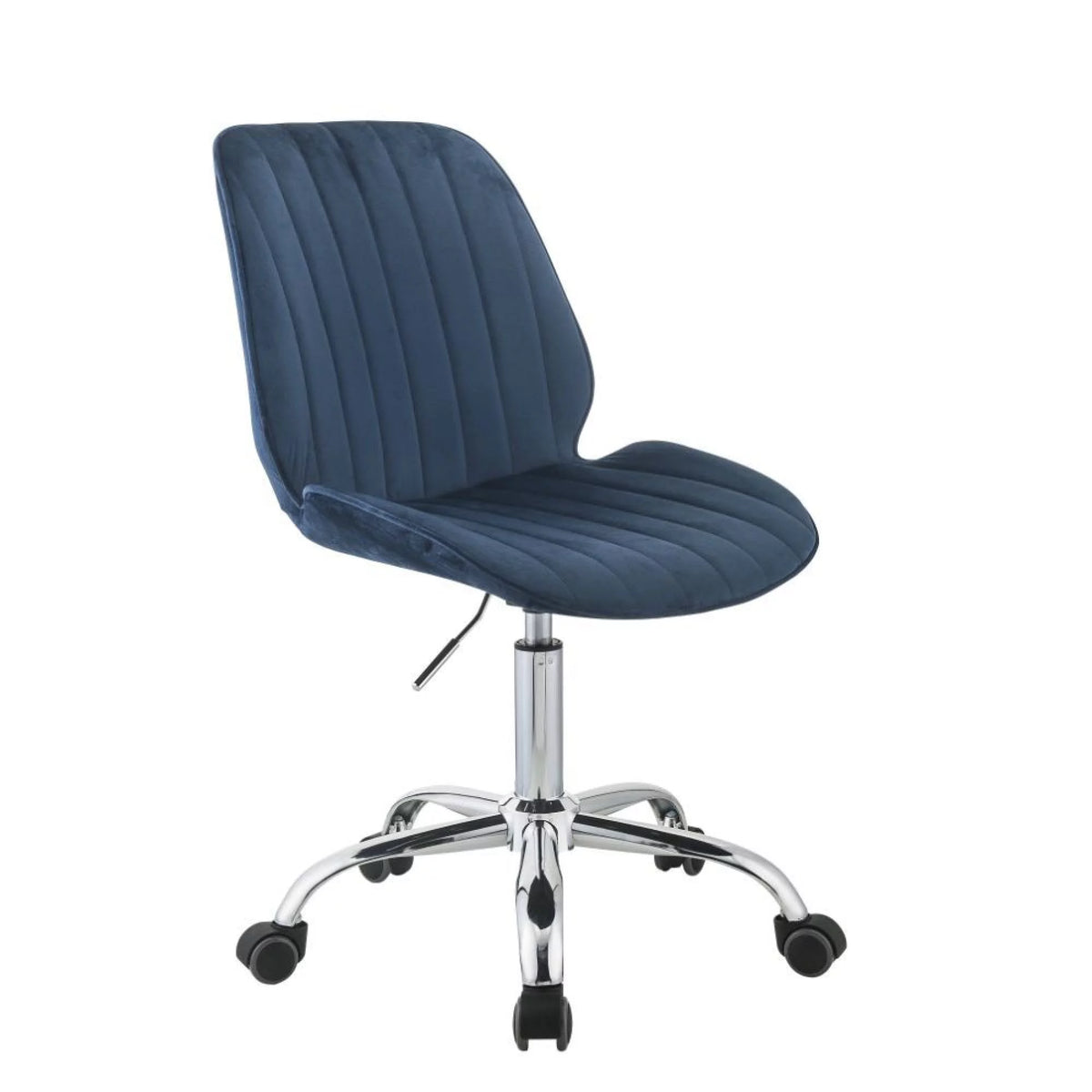 Twilight Blue Velvet Chrome Office Chair N6134