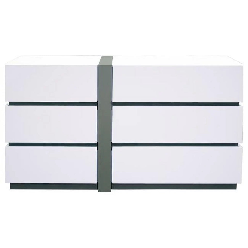 White 6-Drawer Engineered Wood Dresser J515