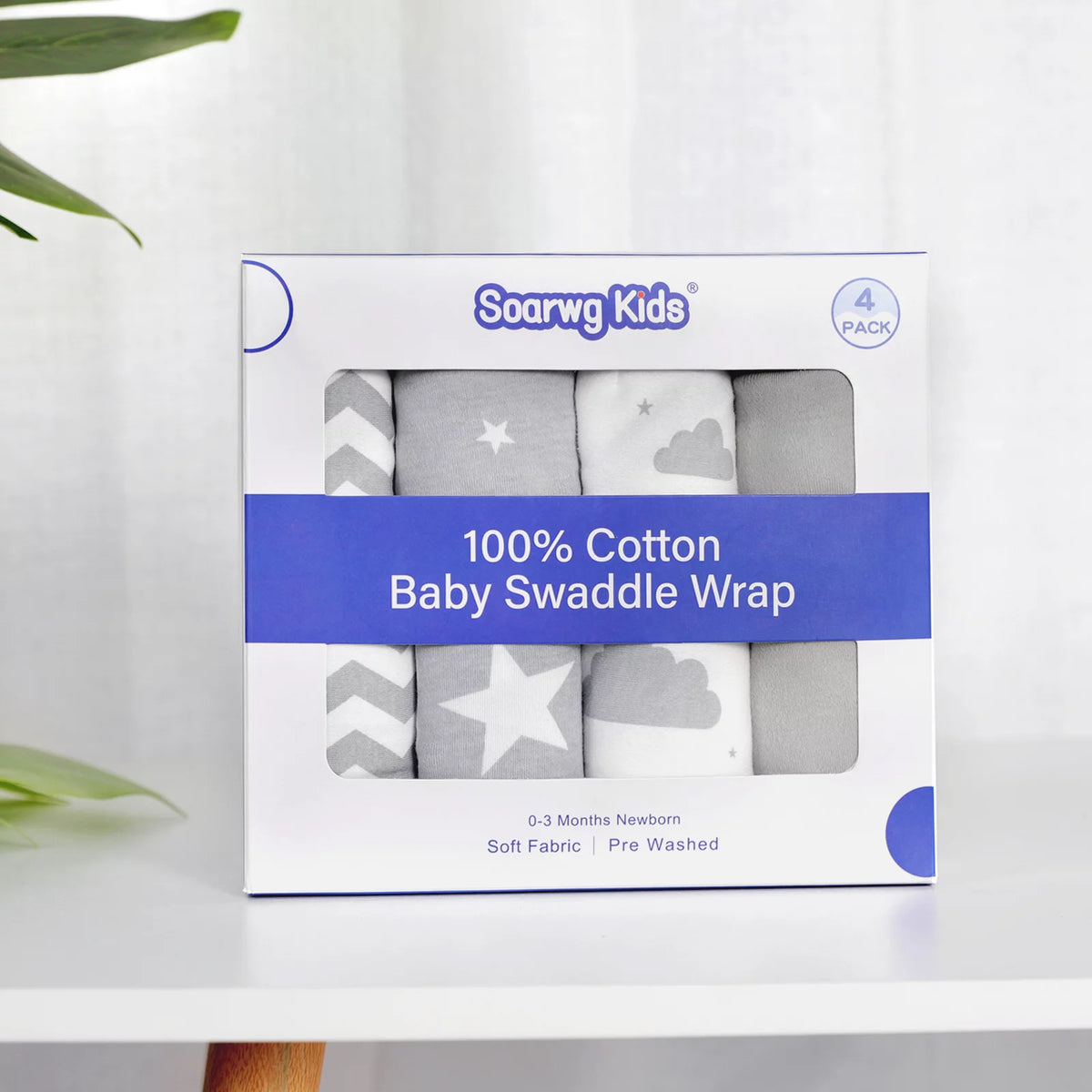 Organic Cotton Swaddle Blankets 4-Pack N22802