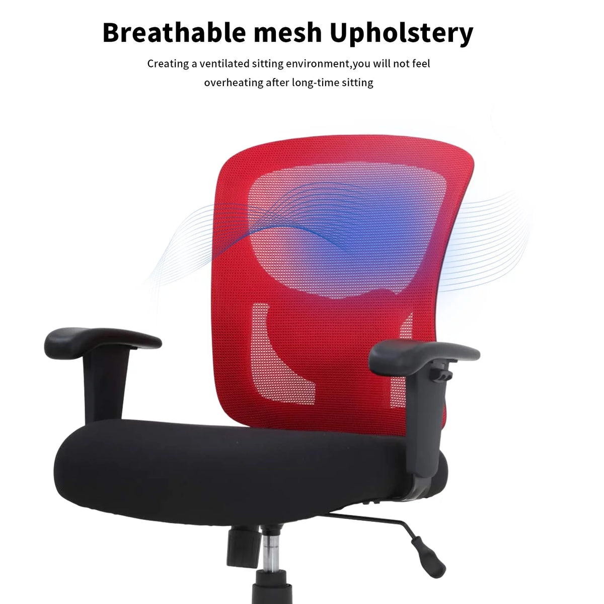 Big and Tall 400lbs Mesh Ergonomic Office Chair with Massage, Red V57146