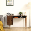 Small Desk with Walnut Finish and Solid Wood Legs H9874