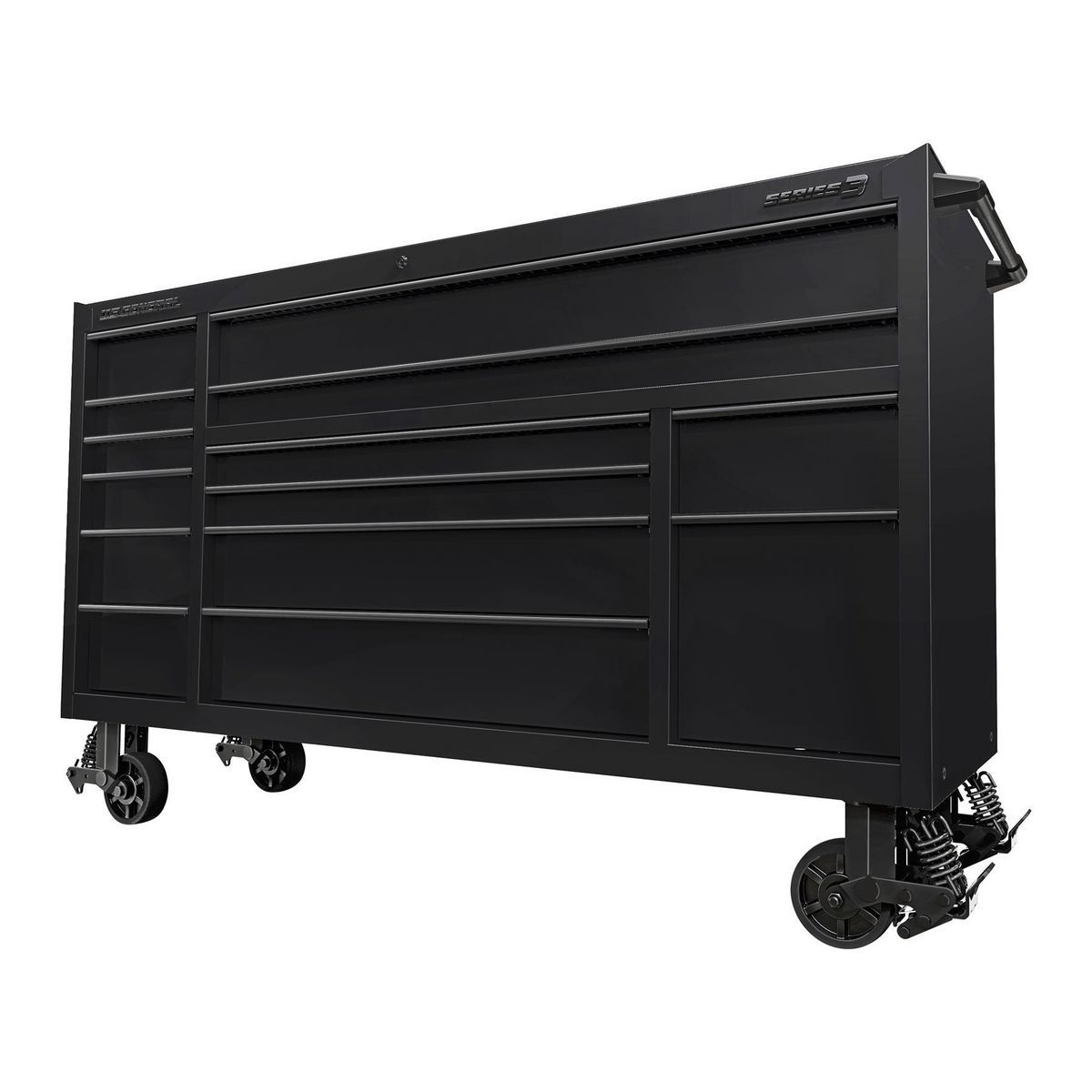 72 in. x 22 in. Slate Gray Triple-Bank Roll Cab B76634