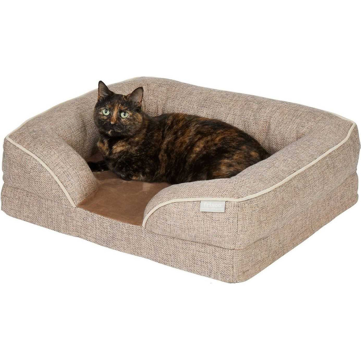Plush Orthopedic Bolster Cat Dog Bed with Removable Cover D35488