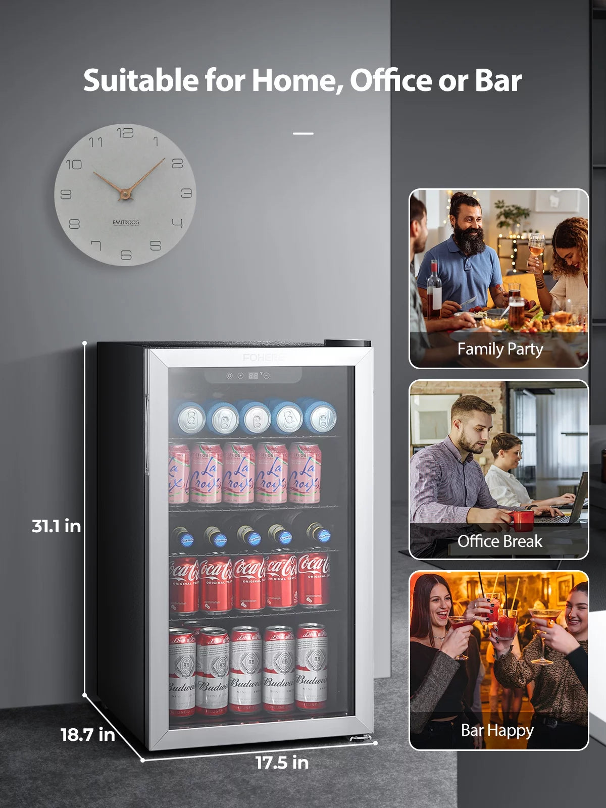 126 Can 3.2 Cu.ft Beverage Refrigerator Cooler Q5525