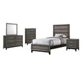 4-piece Twin Panel Wood Bedroom Set Gray Oak Finish N1490